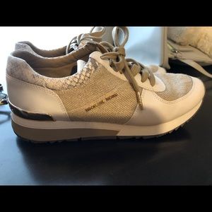 MK white and beige sneakers size 8